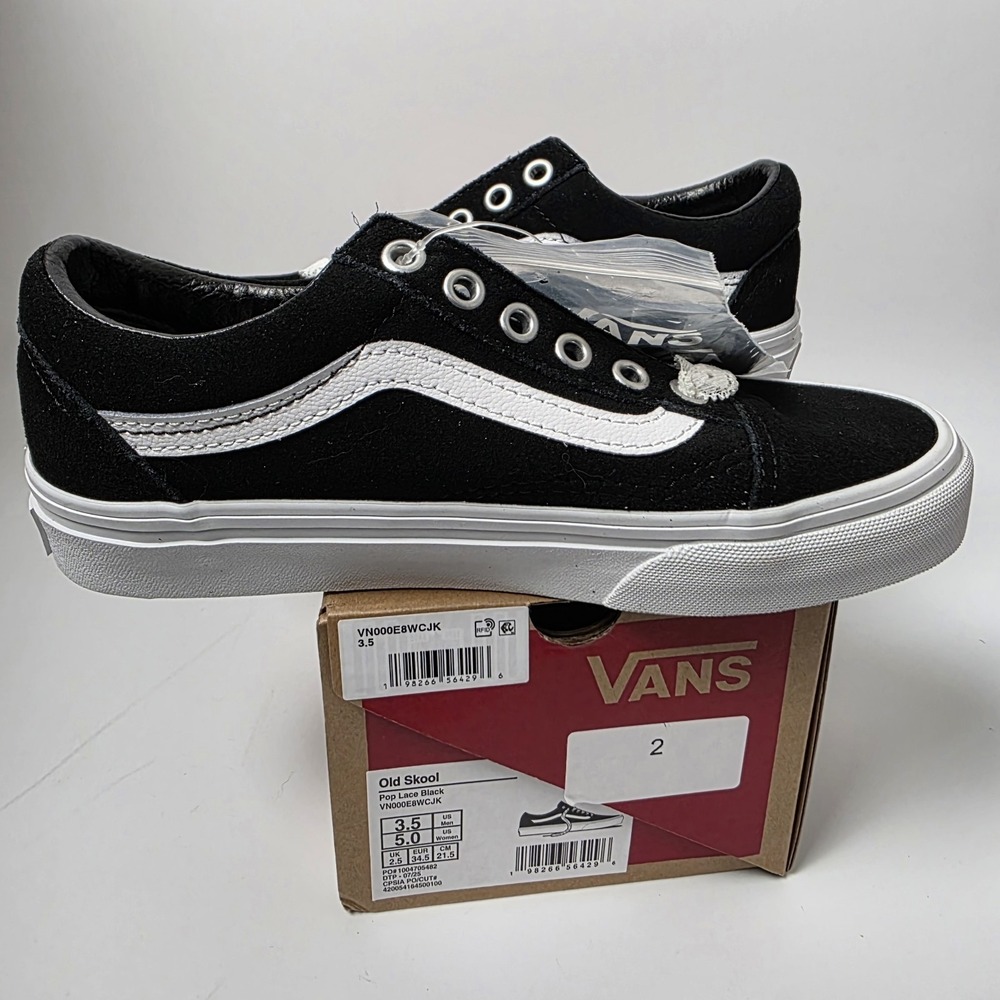 NEW Vans Old Skool Pop Lace  Black- Men's Size 3.5, Women's Size 5 ‎ #999 - Picture 6 of 10